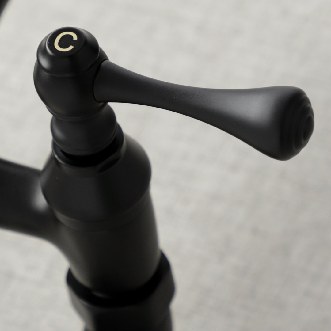 Kingston Brass Kingston Double-Handle 2-Hole Wall-Mount Bridge Kitchen Faucet Kingston Brass 