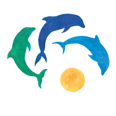 " Dolphin Dance " by Sue Schlabach Painting Print