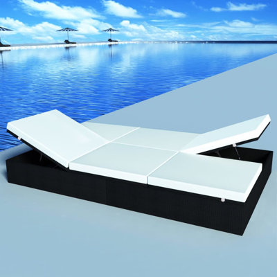 Chaise longue simple avec coussins 77,6 po.
