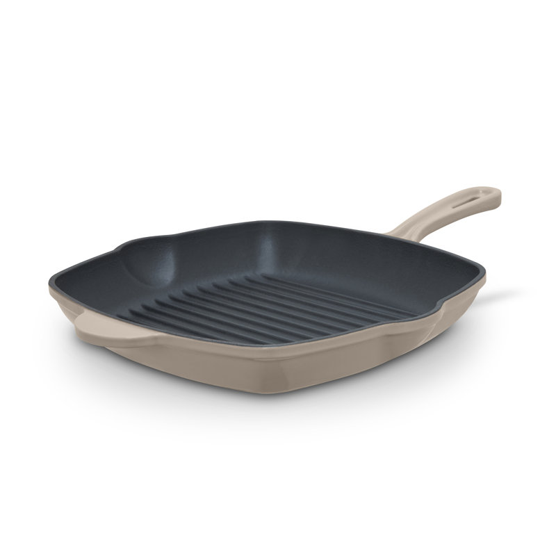 Barbary & Oak 28cm Cast Iron Grill Pan, Cream