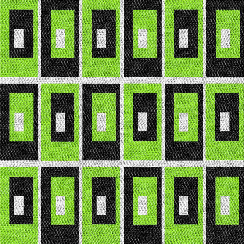 Tapis de zone verte à motif, Carré 7 pi