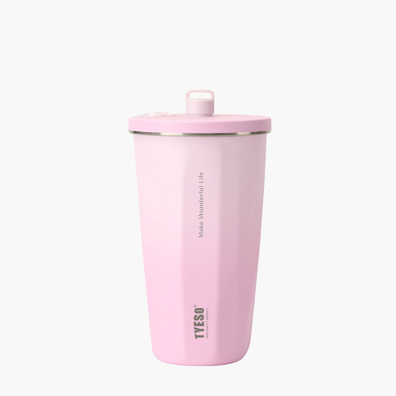 Verre 2.0 avec paille rétractable TYESO FLAIR, 20 oz, H 7,56 po x l 3,98 po x P 3,98 po, Rose