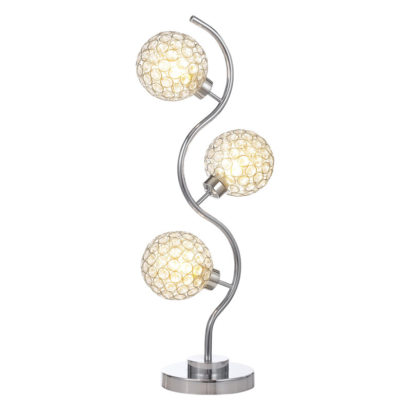 33-inch 3-light Curvy Metal Table Lamp Silver