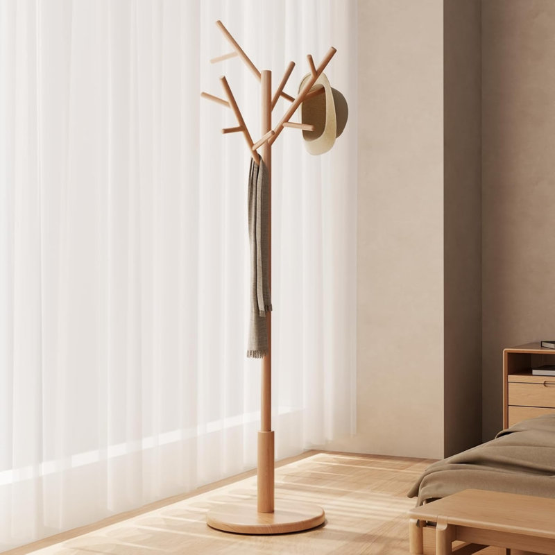 Solid Wood Freestanding 12 - Hook, Beige