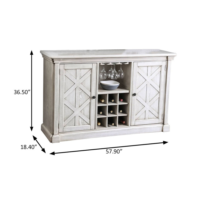 Desserte transitionnelle de 57,9 po, blanc antique