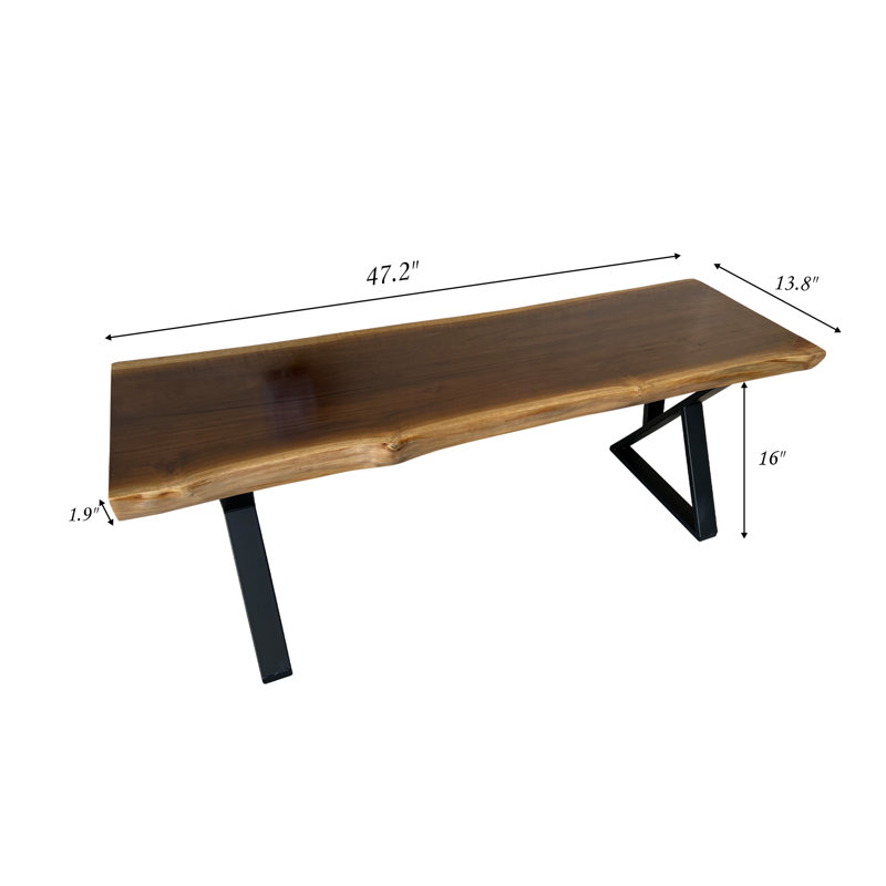 Banc de jardin Bigler, H 18 po x l 47,2 po x P 13,8 po