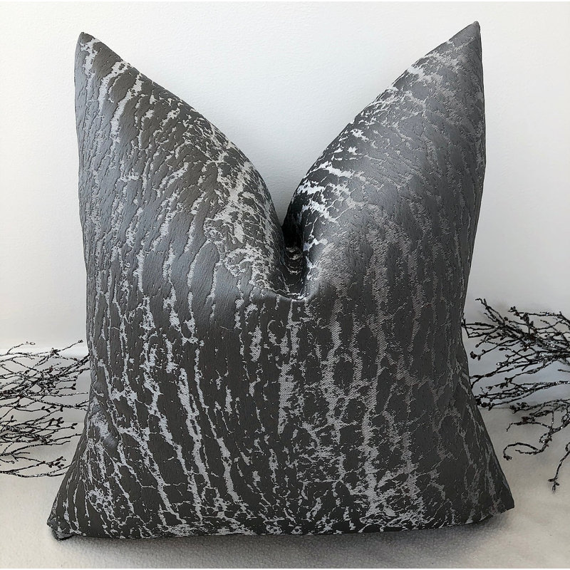 Abstract Square Cushion Cover, Charcoal