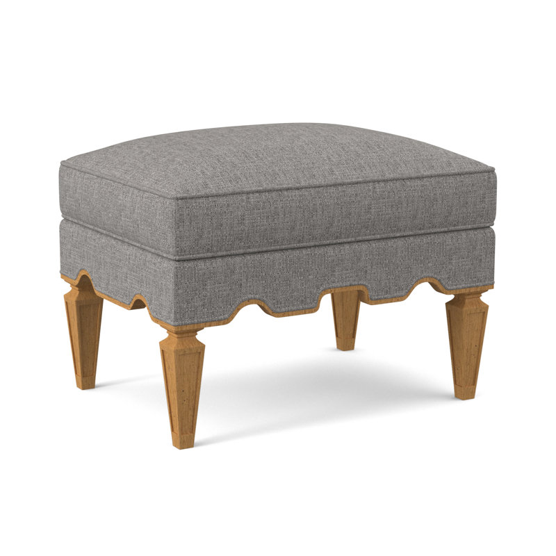 Palm Upholstered Ottoman, Amber, Kinsley Sky Viscose