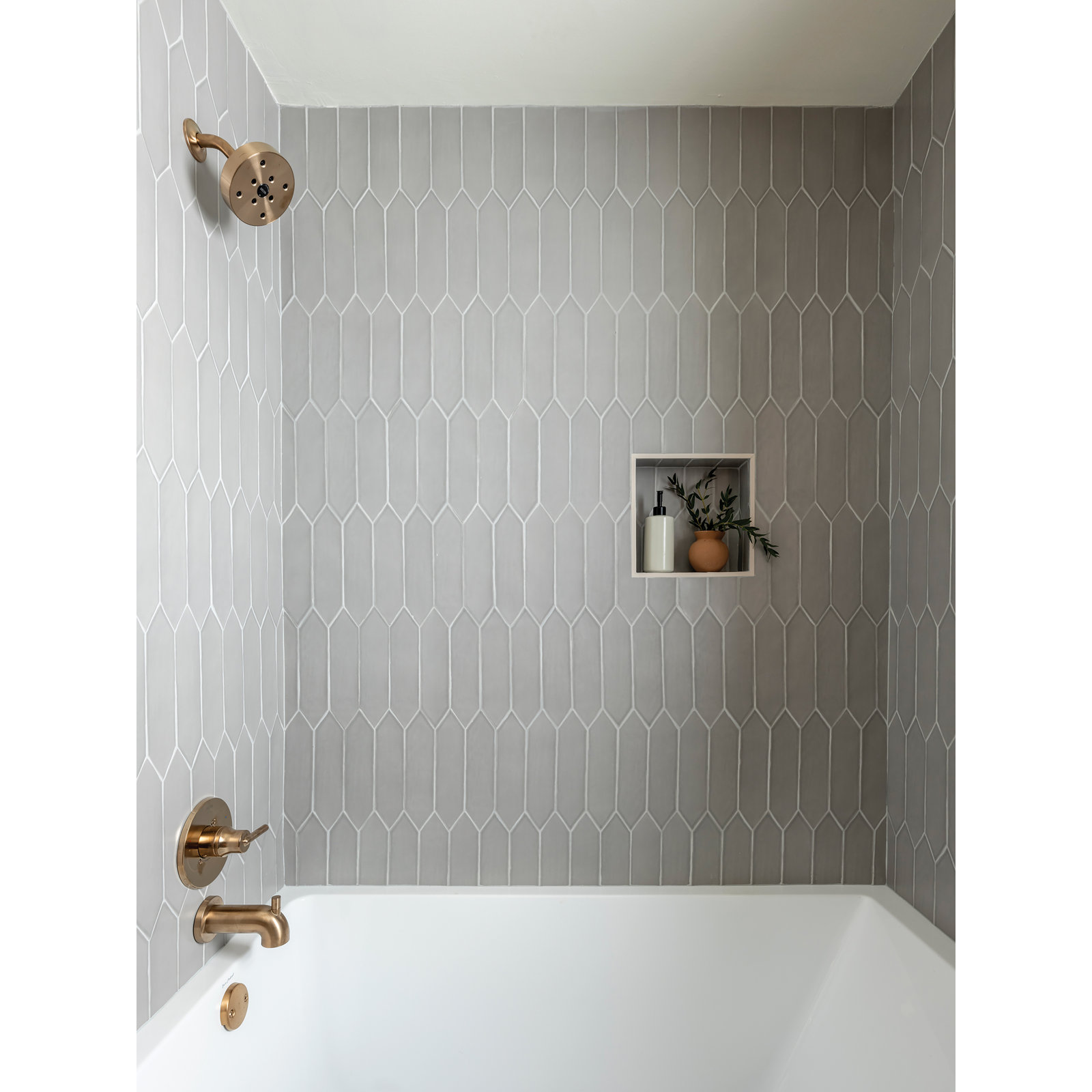 Reine 3" x 12" Ceramic Tile, Gray