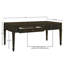 Table basse à tiroir cannelée en brun avec poignées en laiton antique et style décoratif moderne 2 foncé