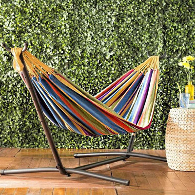 Hizer 2 Person Canvas Classic Hammock with Stand