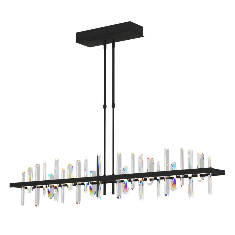 Solitude Kitchen Island Linear LED Pendant, Black