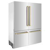 ZLINE 60" Autograph Edition 32.2 cu. ft. Built-in 4-Door French Door Refrigerator