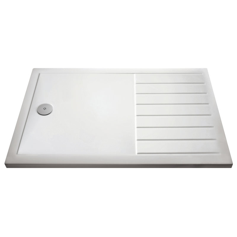 Ewell Walk in Shower Tray Plastic, Gloss White, 40cm H x 700cm W x 1700cm D