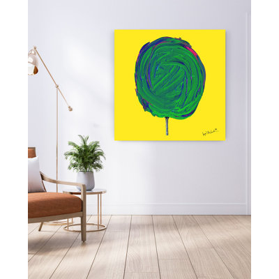 Cosmic Lime Fizz Cotton Candy - Wrapped Canvas Painting