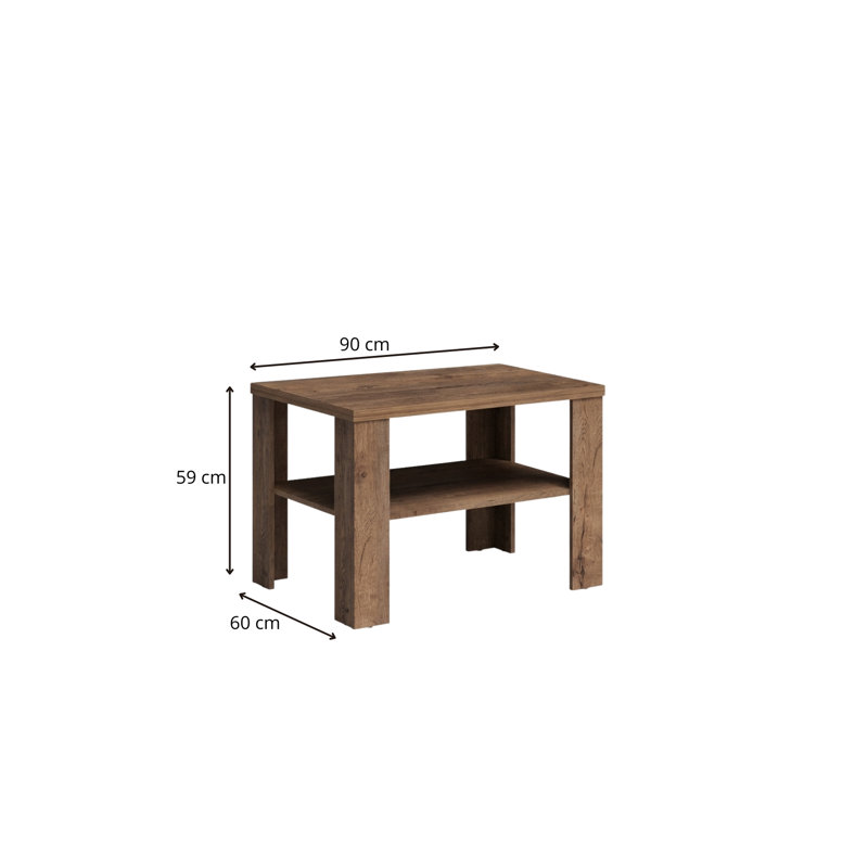 Four Leg Coffee Table, 59cm H x 90cm L x 60cm W