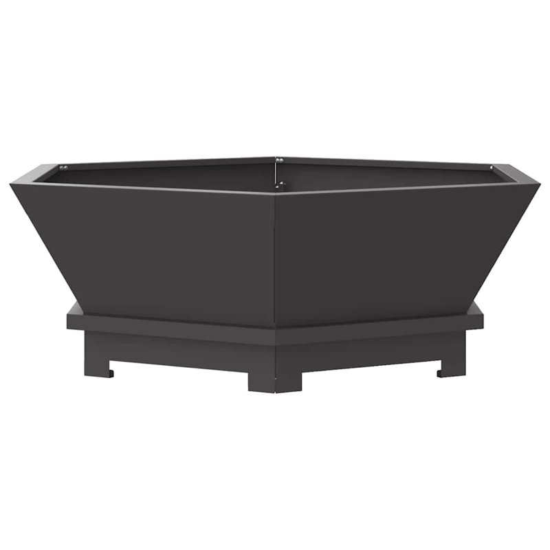 Modern Fire Pit, Black, 28cm H x 75cm W x 75cm D
