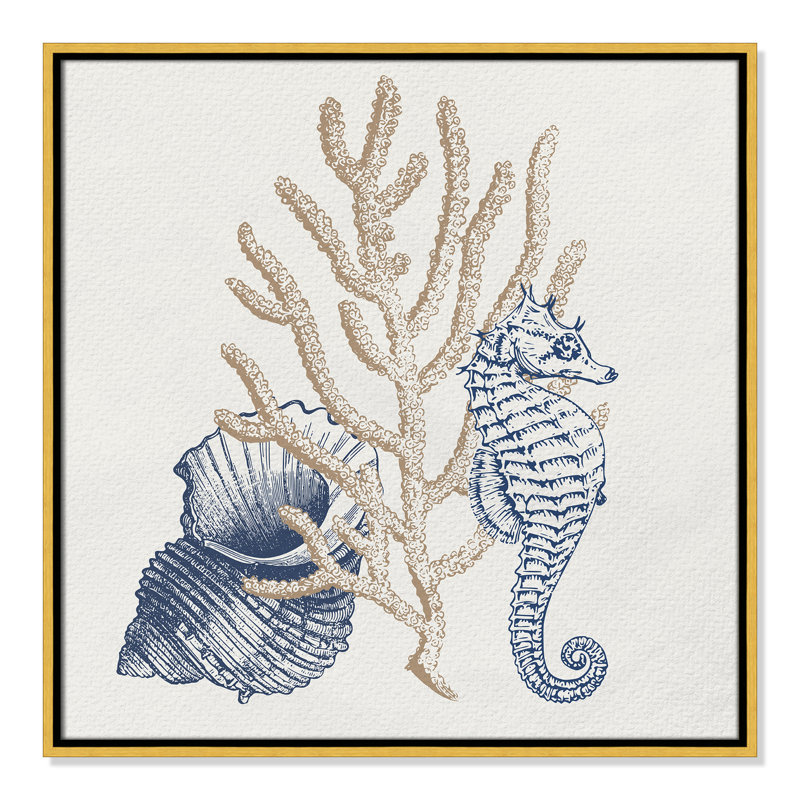 «Into the Sea II» par Kimberly Allen, H 25,5 po x l 25,5 po, Or