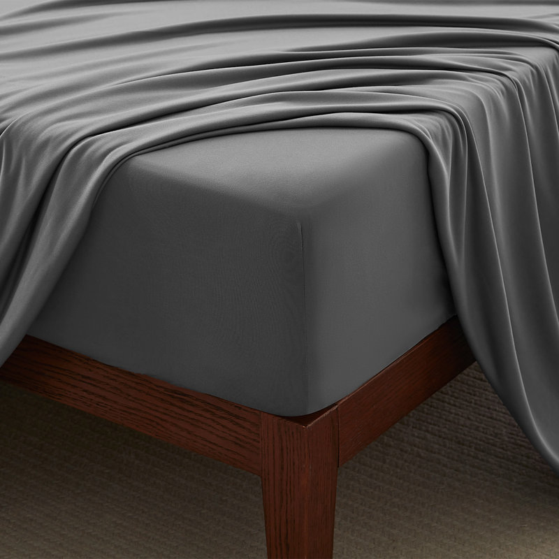 Solid Jersey Knit Sheet Set, Full Sheet Set with 4 additional pieces, Gray