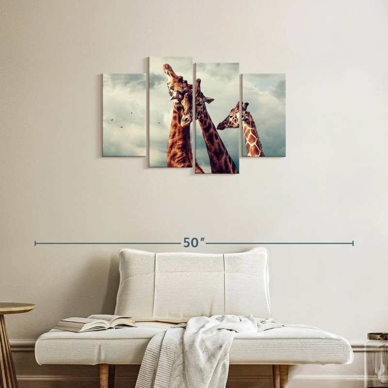 «Brampt Giraffe Family Bonding», 22" H x 36" W