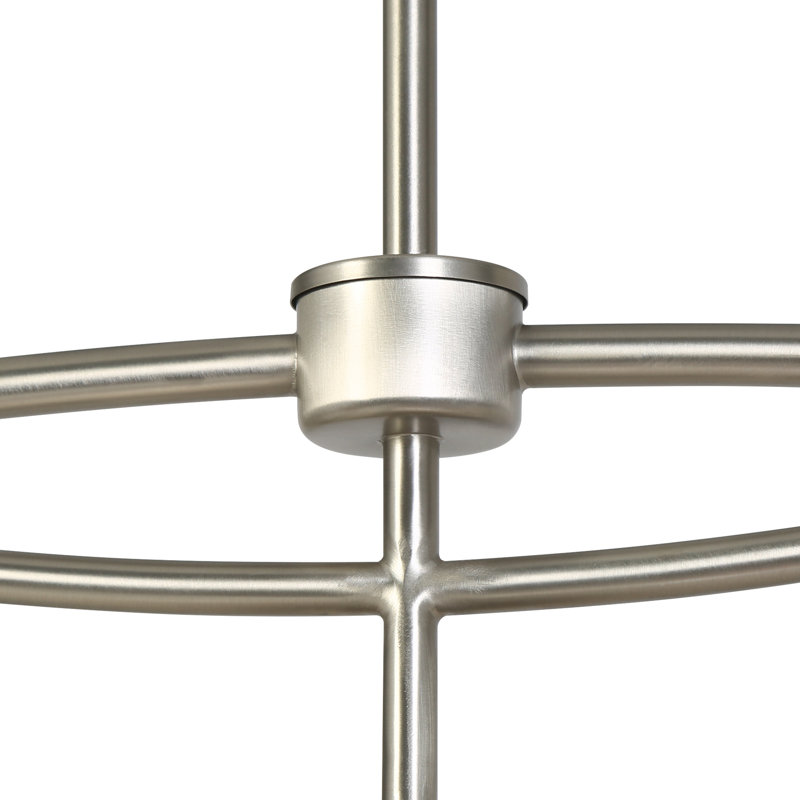 3-Light White Brushed Nickel Dome Pendant For Kitchen Island