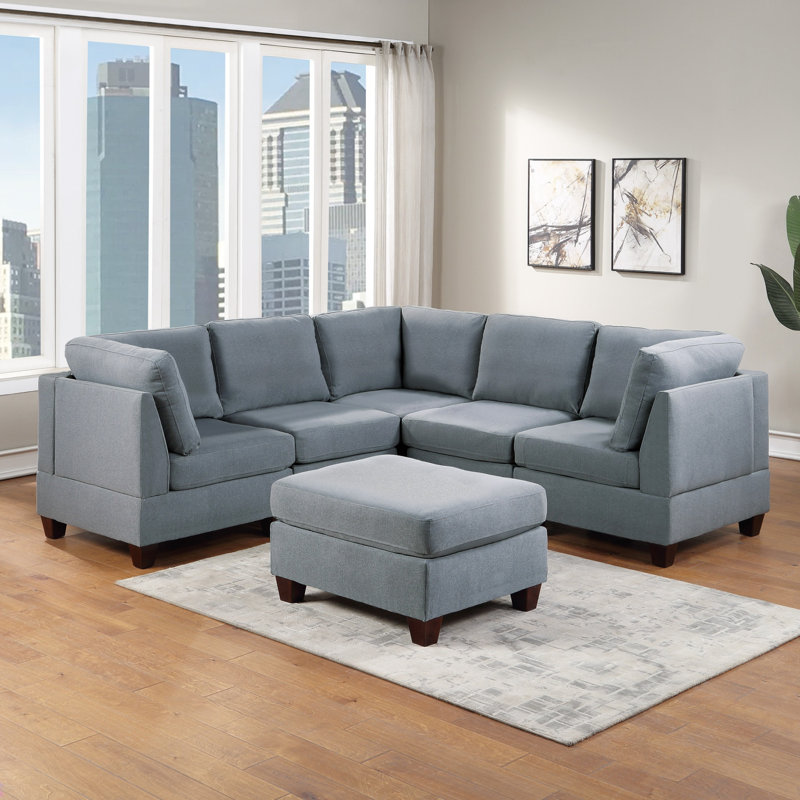 Canapé modulaire modulaire 6 pièces, Gris