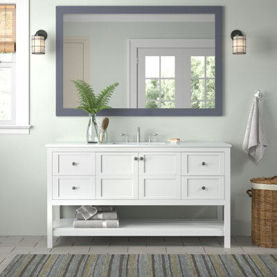 Elena 60'' Single Bathroom Vanity with Engineered Marble Top