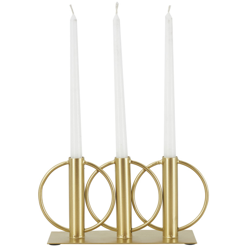 5.4'' H Aluminum Tabletop Candelabra, Gold