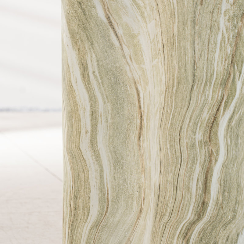 Modern Artistic Irregular Silhouette End Table - Magnesium Oxide With Marble-Look Water Transfer Print, Smooth Surface, Ideal For Living Room & Bedroom