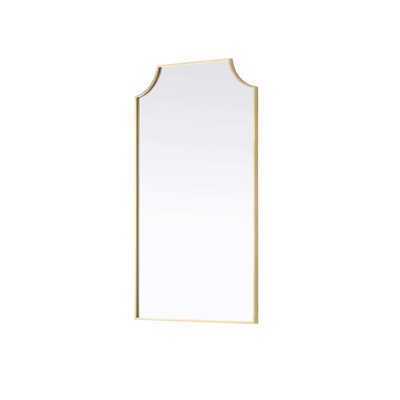 Notched Metal Mirror 24x42 inch in Brass