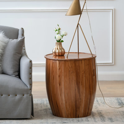 Table d'appoint tambour avec plateau de style plateau