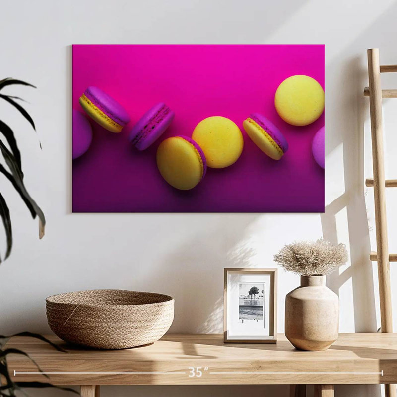 Yarlin Magenta And Yellow Macarons, 30" H x 45" W