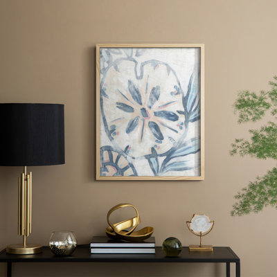 «Beach Shell Fresco I», reproduction encadrée - bois massif