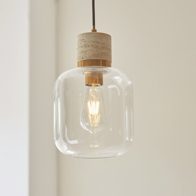 1 - Light Brass Pendant, Natural
