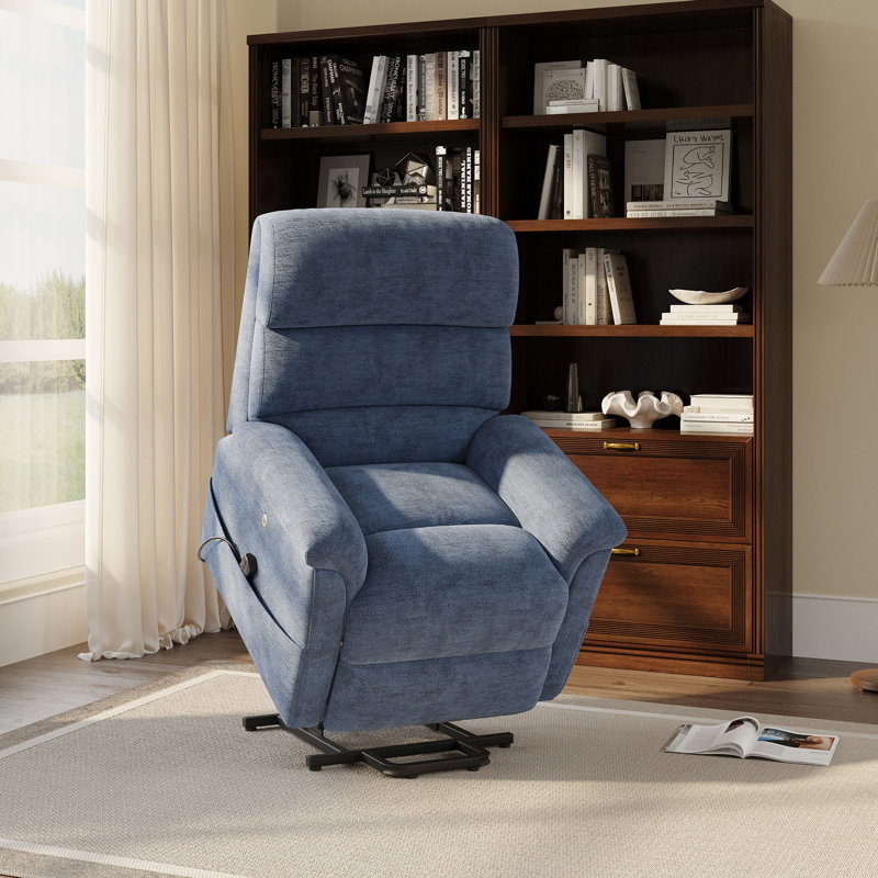 Electric Recliner Chair With Dual Motors, Vibration Massage, Heating, Assisted Lift, 270° Swivel, USB & Type-C Charging, Storage Pockets