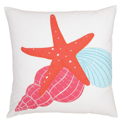 Starfish Trio Embroidered Throw Pillow