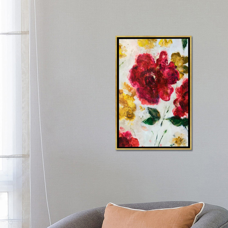 "Arrivée du printemps" par Julian Spencer, reproduction d’art, Toile encadrée d'or, Pas de tapis, H 26 po x l 18 po x 1,5 po