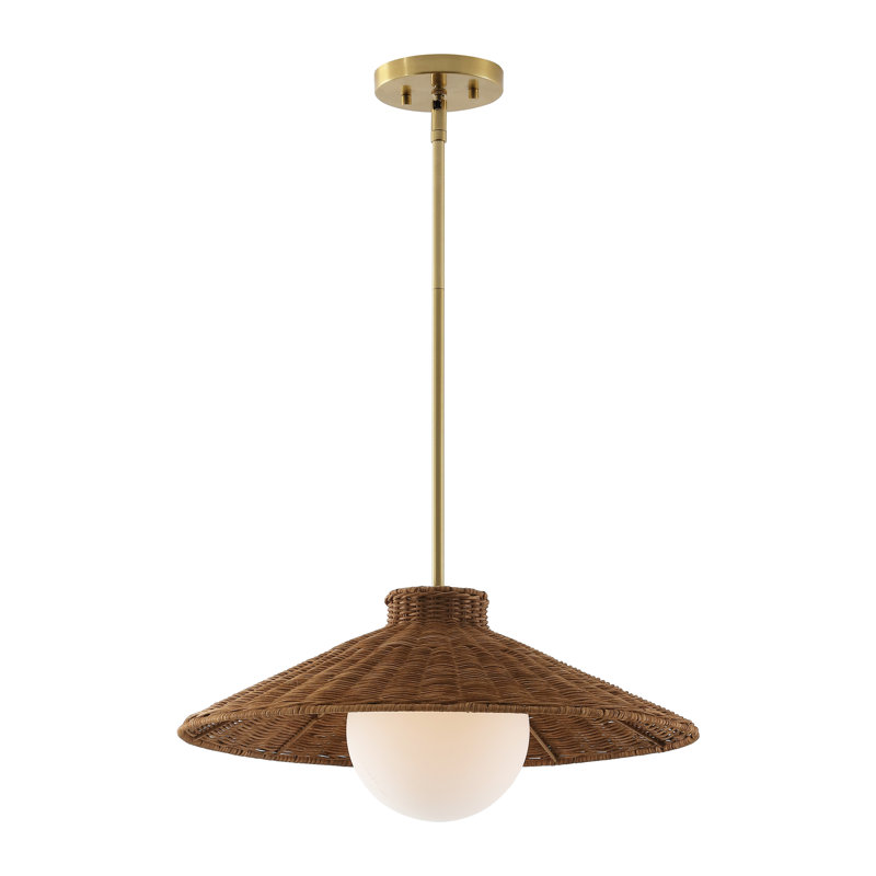 Luminaire suspendu en rotin 19,5 po Bunita