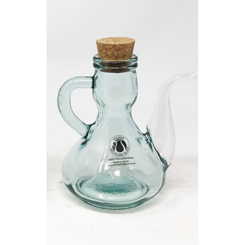 Glass Single Oil / Vinegar Cruet, 15.5cm H x 12.5cm W x 11cm D