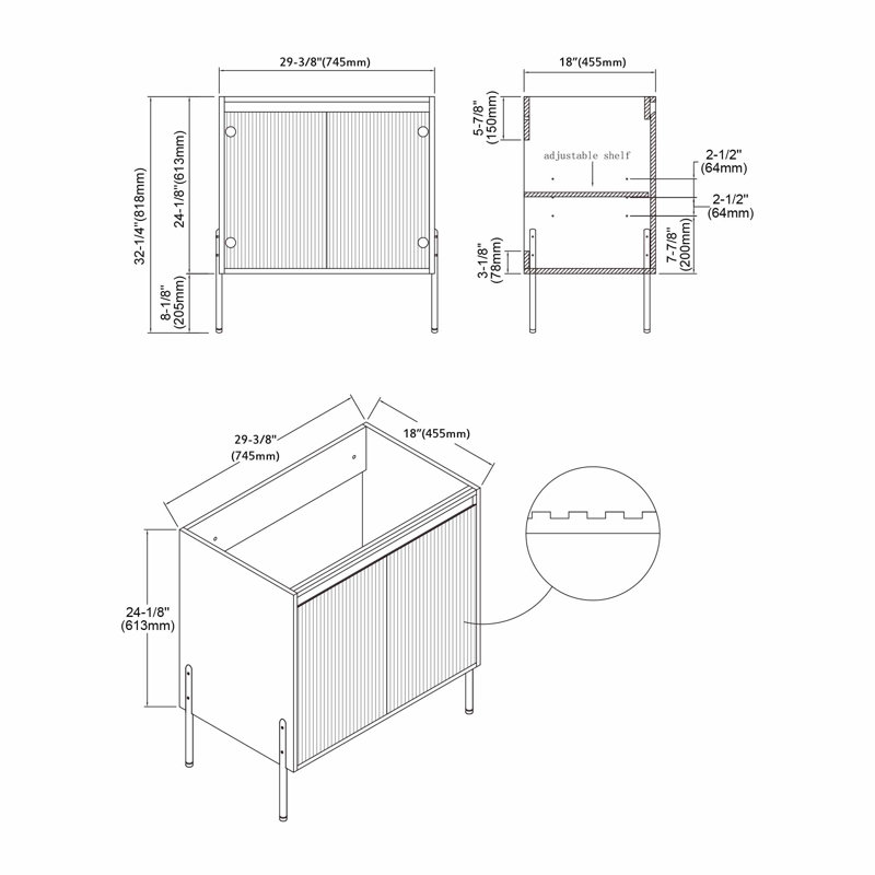 30'' Single Bathroom Vanity with Ceramic Top, Charcoal