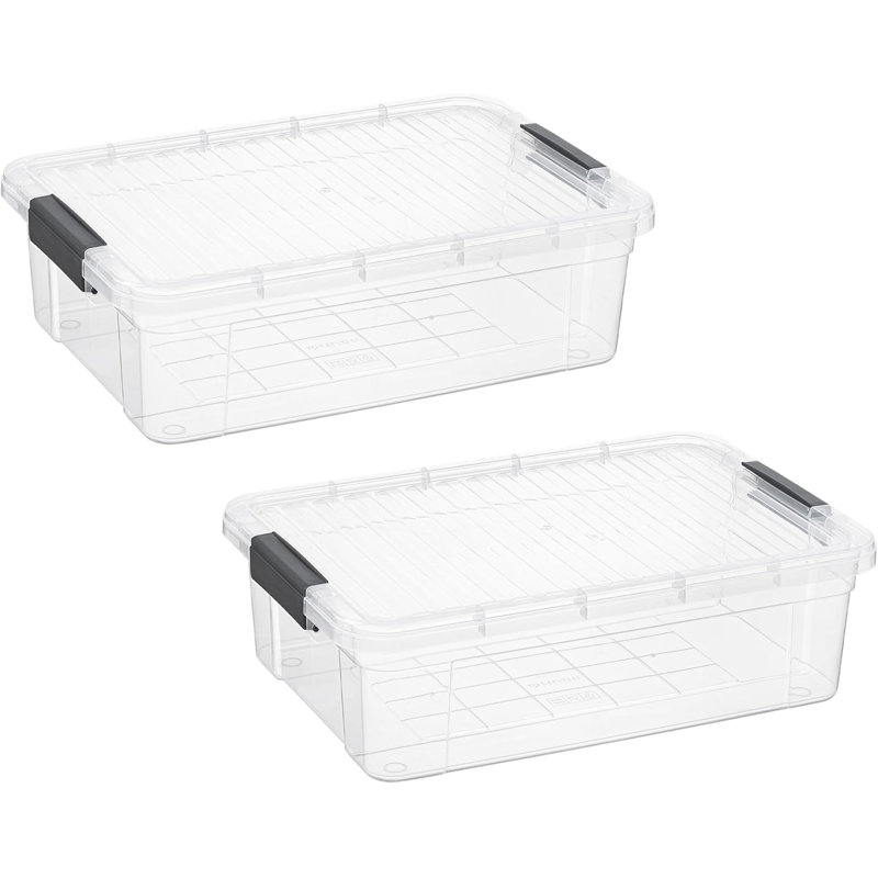Boîtes de rangement transparentes avec couvercles Superio, H 5,25 po x l 16 po x P 11 po, 10,5 pte