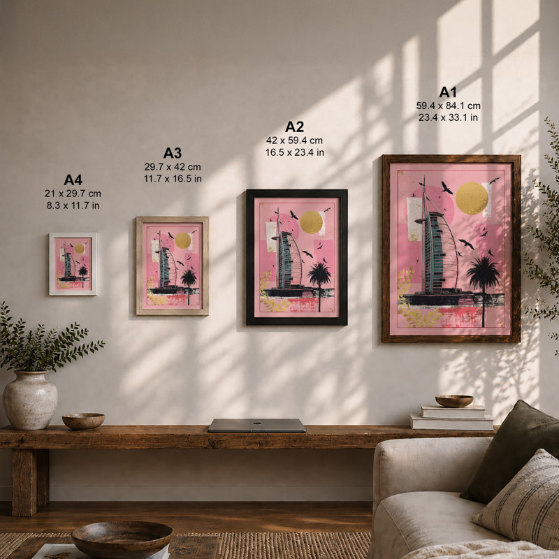 Urban Waterfront Dream Modern - Framed Print, A2 - 59.4 x 42.0 cm, Black