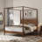 Solid Wood Canopy Bed Frame Four Posters Bed No Box Spring Needed,King Size