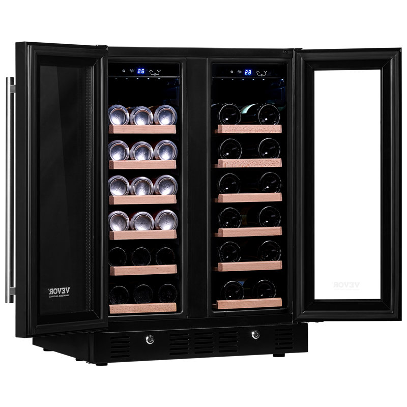 Réfrigérateur à vin et à boissons à deux zones 23,42 po VEVOR