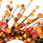 Berries and Apples Foliage Twig Artificial Thanksgiving Wreath - 18-Inch Unlit