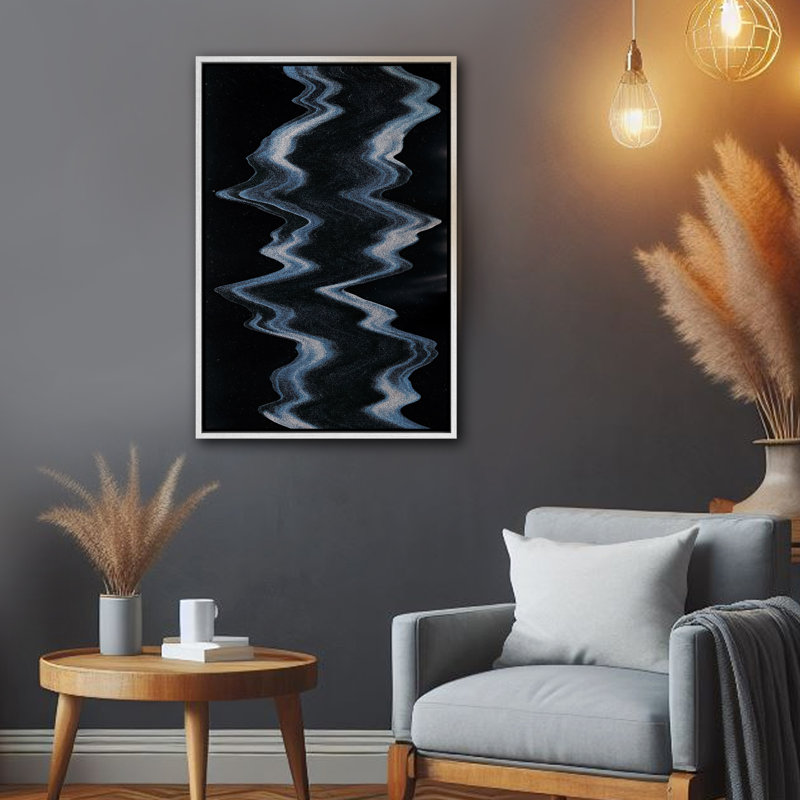 Art mural encadré abstrait rétro antique classique pour chambre à coucher, H 24 po x l 16 po, Blanc