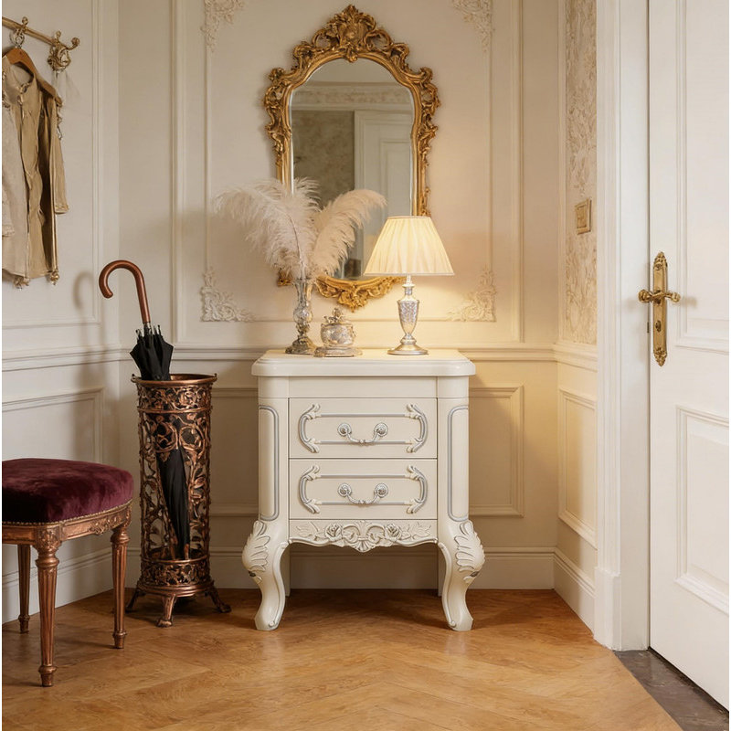 Table de chevet élégante, table de chevet sculptée, table de bout, table de chevet