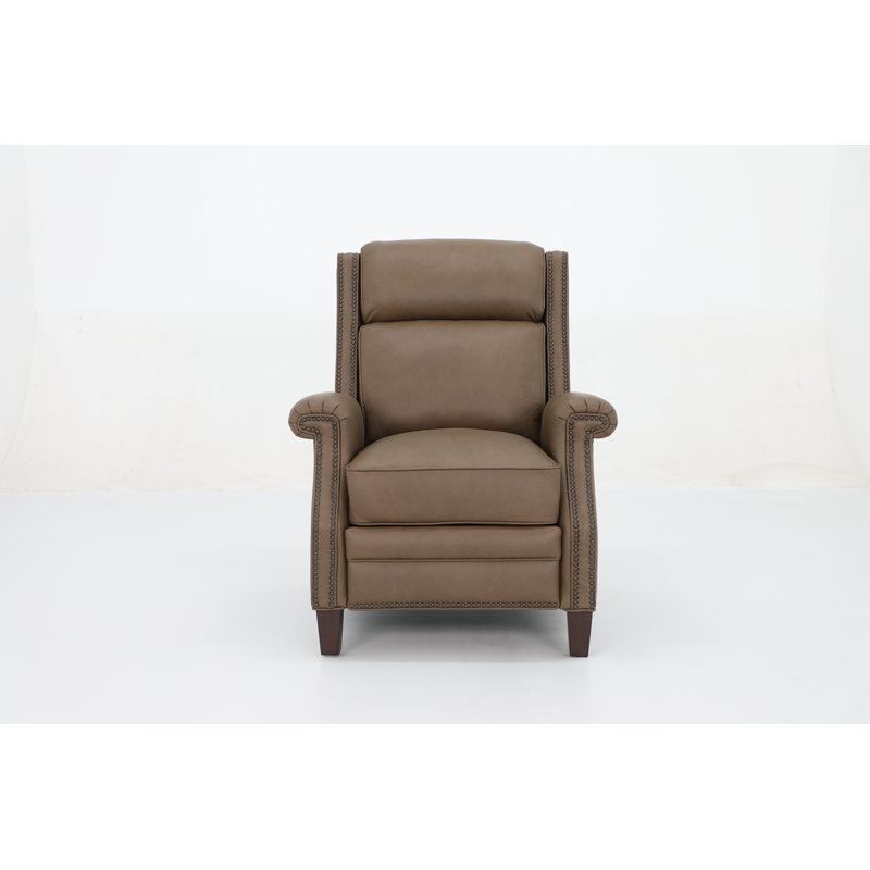 Vladka 34.5" Wide Leather Power Wing Chair Recliner, Khaki