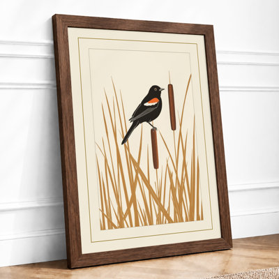 Bird On Reed Botanical - Print