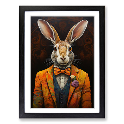 Hare Contemporary - Single Picture Frame Print on Wood